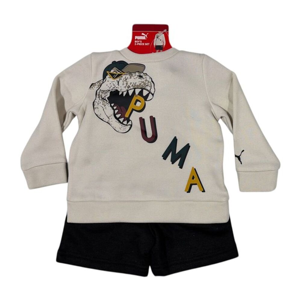 Puma Toddler Boys 2pc Regular Fit Active Sweatshirt & Short Set - Taupe